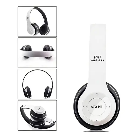 Fone P47 Headphone Sem Fio Estéreo Redução de Ruídos Bluetooth 5.0 Universal