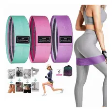 Kit 3 Faixas Elásticas Hip Resistance Bands – Glúteos, Pernas, Malhar em Casa com Conforto