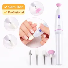 Removedor de Cutículas Elétrico Portátil | Lixa Elétrica para Unhas Profissional KitManicurePedicure