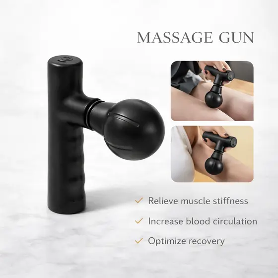 Mini Pistola Massageadora Recarregável 5V Portátil para Corpo e Rosto