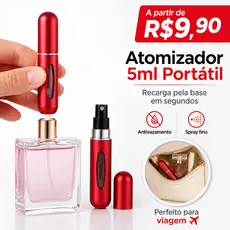 Atomizador de Perfume 5ml Recarga pela Base Portátil Mini Spray de Viagem Antivazamento