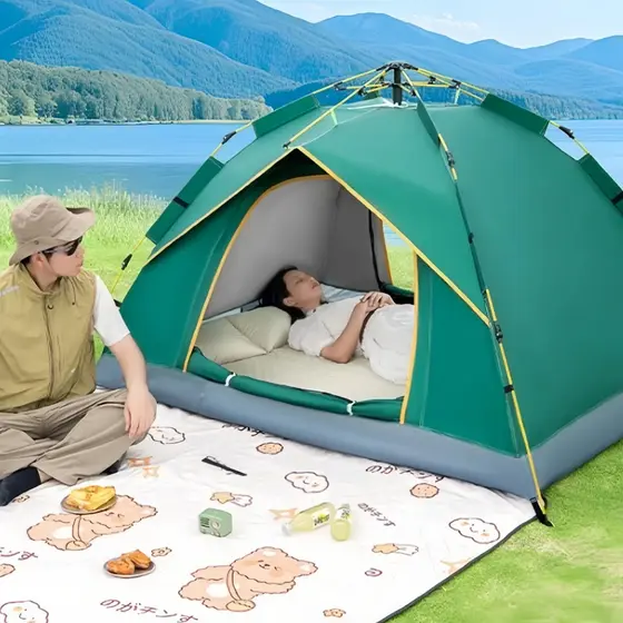 Barraca Camping Automática Impermeável Iglu Familiar Acampamento Grande Varanda