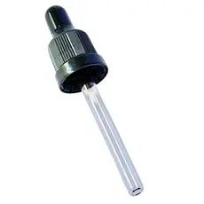 Conta Gotas Rosca R18, Cânula 70mm, Bulbo E Tampa Preta - 50 Unidades