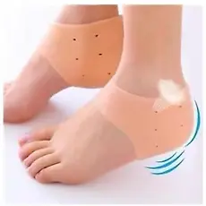 Par de Meia Palmilha Silicone Gel Protecao Ortopedica Esporao Calcanhar Fascite Tamanho Unico