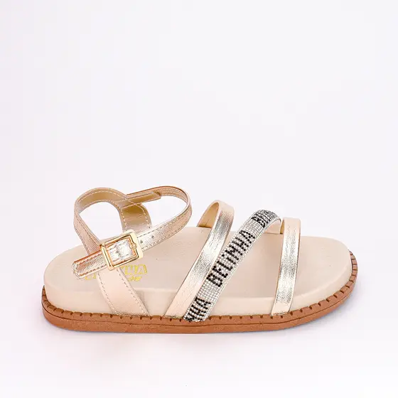 Sandália Infantil Fashion Birken Canal da Belinha Ouro