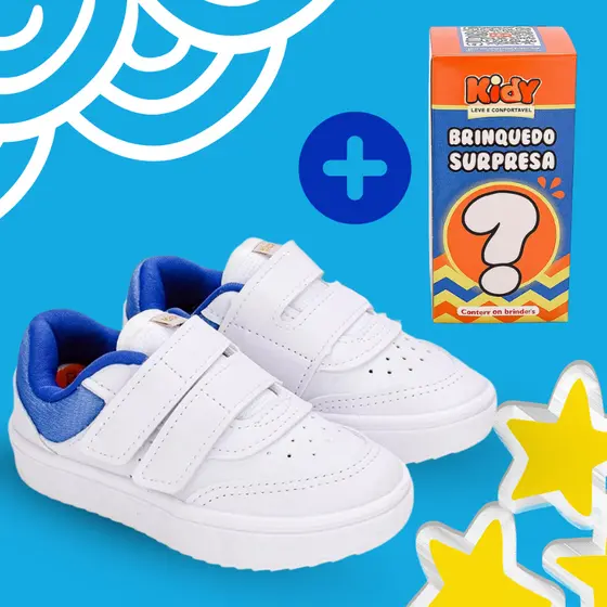 Tênis Infantil Kidy Happy Casual Com Brinquedo Surpresa Branco