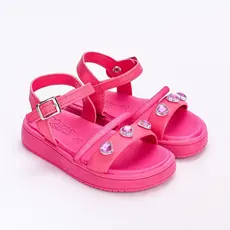 Sandália Infantil Menina Kidy Flat Form Com Brinquedo Rosa Delicado Confortável Leve Dia Das Crianças Presente