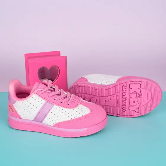 Tênis Infantil Meninas Kidy Rk70 Calce Fácil Anatômico Antiderrapante Casual Visual Delicado