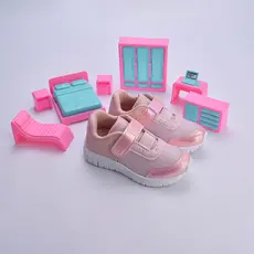 Tênis Infantil Kidy Original Ultra Flex Rosa Velcro Casual Delicado Macio Conforto Escolar
