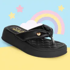 Sandália Papete Infantil Meninas Kidy Flatform Coração Confortável Anatômico Antiderrapante