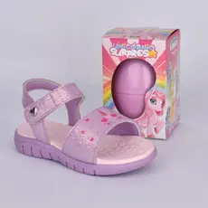 Sandália Papete Infantil Meninas Kidy Toys Unicório Lilás Glitter Brilho Ovo Surpresa Delicada