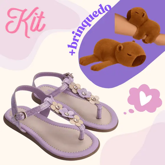 Sandália Infantil Meninas Cristal Capivara Agarradinha Flat Plana Confortável Fashion Blogueira