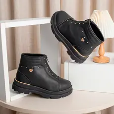 Bota Coturno Infantil Menina Kidy Style Preto Conforto Dia a Dia Festa Escola Rodeio Leve
