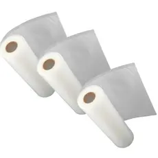 Kit 1/3/5 Rolos Saco 25cmX5m Embalagem Ranhuras P/Seladora A Vácuo Bobina Transparente Reforçada