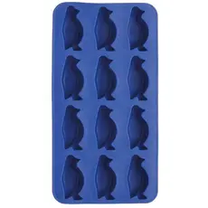 Forma De Gelo Silicone Fléxivel Desenho De Pinguim Azul