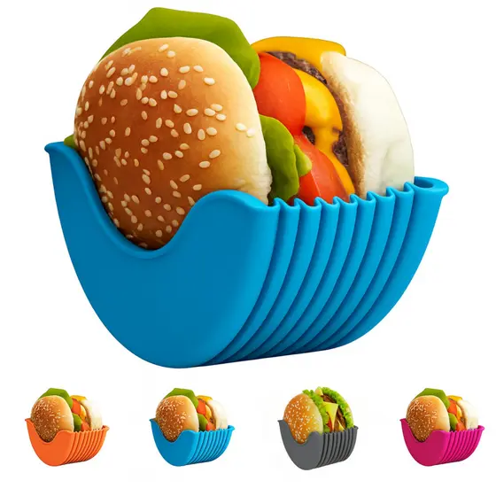 Suporte Para Hamburguer Porta Sanduiches  Lanches Antivazamento Gordura Molho Reutilizavel