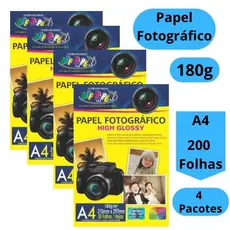 Papel Fotográfico 180g A4 50 / 100 /200 Folhas Glossy Resistente a Água Premium Offpaper