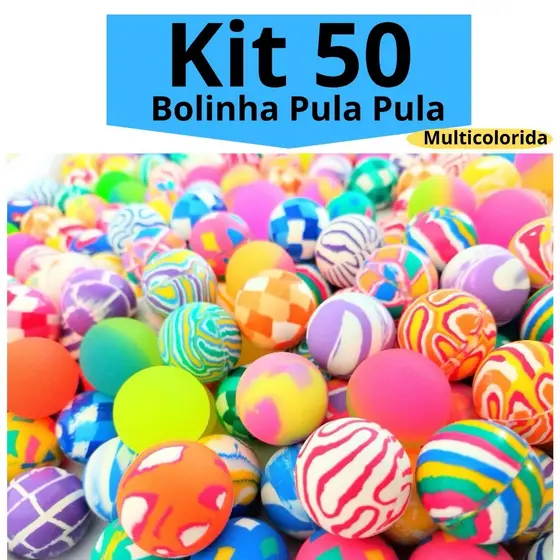 Kit 50 Bolinhas Pula Pula Multicoloridas Festa Infantil Brinquedo Lembracinhas