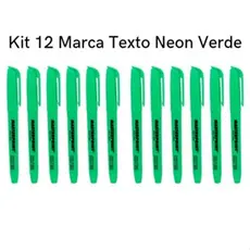 Kit 12 Marca Texto Neon Verde Masterprint - Grifa Texto