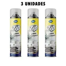 Kit 3 Limpa Estofados Espuma Spray 300ml Zip Limpeza Profunda Sofá Banco Carro Remove Sujeira Fácil