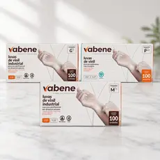 Luva de Vinil Vabene Descartável 50/100/200 Unidades Sem Pó Sem Látex Profissional Tamanhos P M G