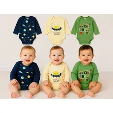 3 Body Bebê Manga Longa Com Estampas Menino e Menina