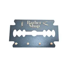 Cabideiro Porta Capas Forma de Lamina em MDF Preto Barbearia Profissional Pronta Entrega Envio Imediato