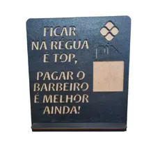 Placa Pix Display Para Bancada Em Mdf Barbearia Profissional