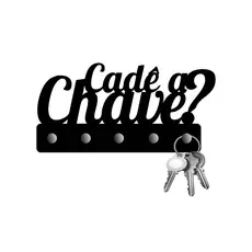 Porta Chaves de Parede Decorativo em MDF 3mm Preto Cadê a Chave Envio Imediato