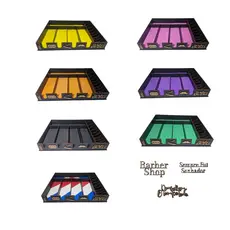 Suporte Organizador Para 4 Máquinas na cor Preta para cortar cabelo Barbeiro Barbearia Barbershop