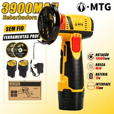 Esmerilhadeira Angular Sem Fio 28000 RPM Kit 2 Baterias 15v Profissional Corte, Lixamento e Polimento