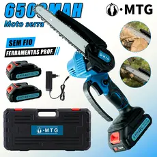 Motosserra Elétrica 48V Bivolt - Kit Completo c/ 2 Baterias Sem Fio para Jardim