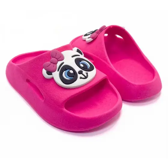 Chinelo Infantil Nuvem Menina Panda Feliz Antiderrapante Macio Confortável Feminino Criança