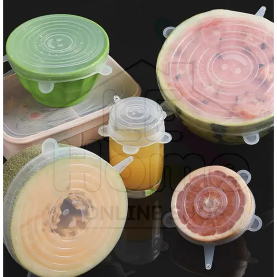 Tampas de Silicone Para Panelas ou Potes Multiuso Kit C/ 06