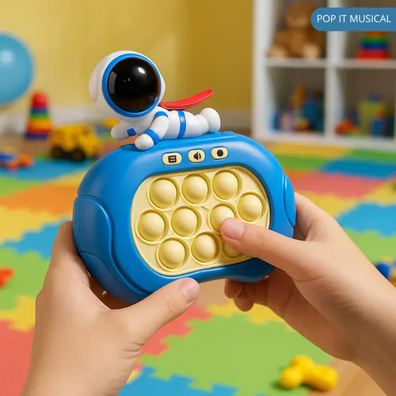 Pop it Brinquedo Anti Stress Eletrônico com Musica Máquina de Jogo Mini Game Push Pop