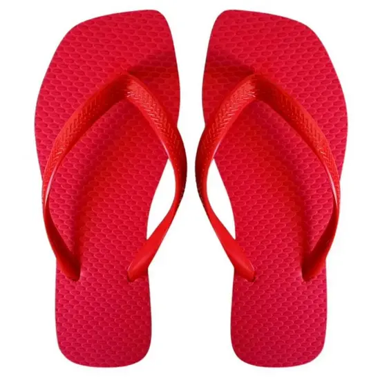 Chinelo Quadrado feminino Sandália de Dedo Borracha Macio e Confortável