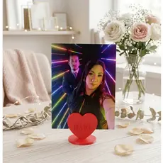 Porta Fotos Coração 3D |Vermelho| Decoração Minimalista| Porta Retrato Presente Criativo
