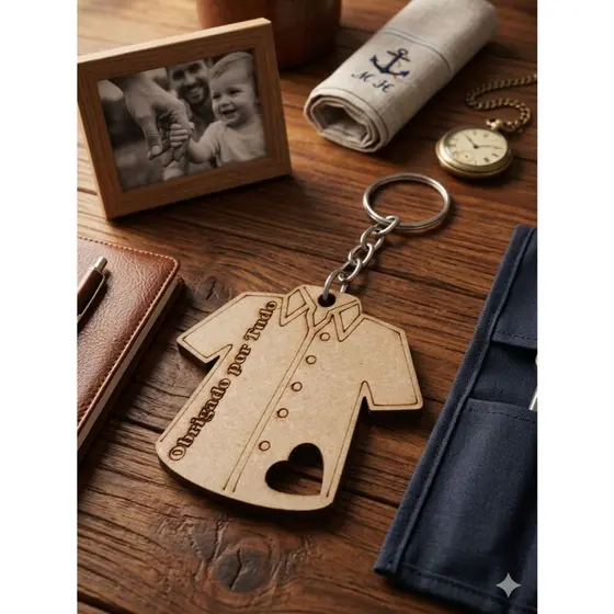 Kit Chaveiros Camisas Mdf Dia Dos Pais 3mm Lembrancinha Festas Eventos - Camisa Pai
