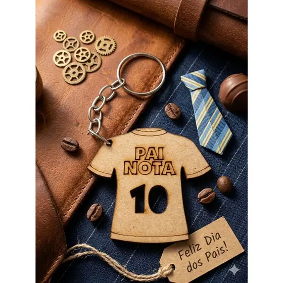 Kit Dia Dos Pais Chaveiros Mdf Pai Nota 10 Lembrancinha Festa Eventos Aniversarios Comemoraçoes 3mm - PAI NOTA 10