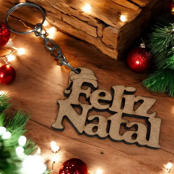 Kit Chaveiros Mdf Feliz Natal Touquinha Lembrancinha Festa Final De Ano Eventos 3mm