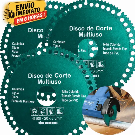 6 Em 1 Disco De Corte Com Diamante Ultra Lâmina De Serra Multifuncional 100mm Azulejo Cerâmico Metais  PVC até Discoteca