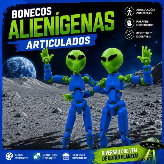 Boneco Alienígena ET Articulado | Astronauta Action Figure Dummy Colecionável e Decorativo