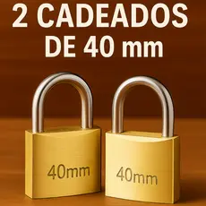 2 Cadeado 40mm Reforçado de Alta Segurança Tamanho Médio Com 3 Chaves