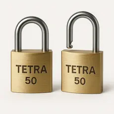 2 Cadeados Tetra 50mm Alta Segurança Latão Maciço 3 Chaves