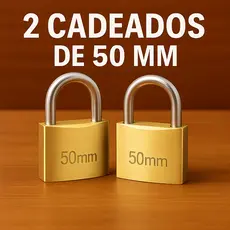 2 Cadeado 50mm Reforçado de Alta Segurança Tamanho Medio Com 3 Chaves