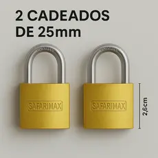 Cadeado 25mm Reforçado Pequeno 2,6cm Alta Segurança - Kit com 2