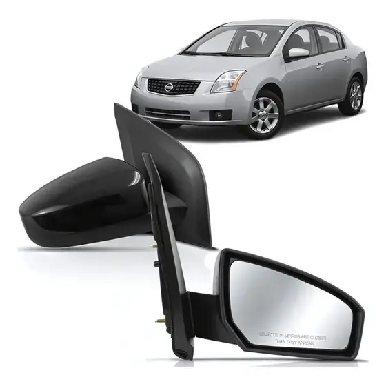 Retrovisor Nissan Sentra 2007 2008 2009 Elétrico Capa Preta
