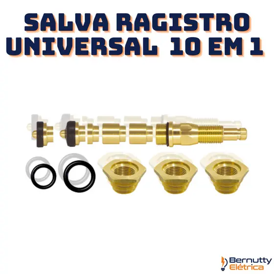 Kit Reparo Salva Registro Blukit 10x1 Fácil Chuveiro Pressão Metal Banheiro