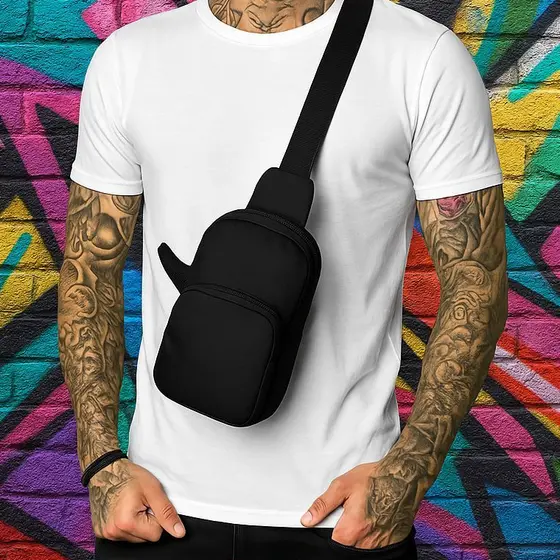 Bolsa De Peito Impermeável Masculina Mensageiro De Grande Capacidade De Ombro