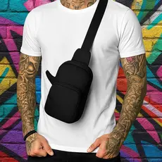 Shoulder Bag Mini Bolsa Transversal Motoboy Pochete Para Celular Carteira Preta Unissex Masculina Feminina